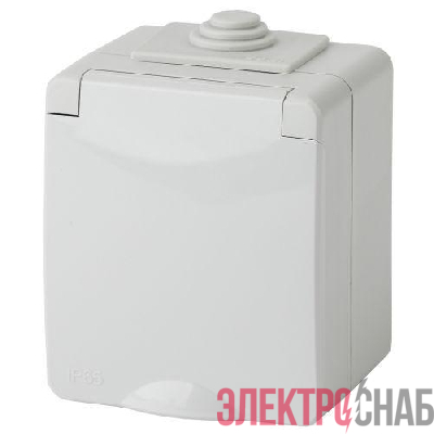 Розетка 1-м ОП Эра Эксперт 11-2602-03 16А IP65 250В 2P+E защ. шторки сер. Эра Б0035990