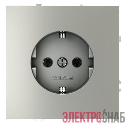Розетка 1-м СП S70 16А с заземл. механизм сталь Voltum VLS040105