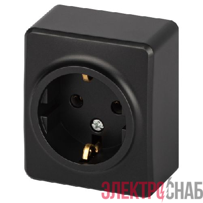 Розетка 1-м ОП Эксперт 11-2203-05 16А IP20 250В 2P+E Schuko антрацит Эра Б0063008