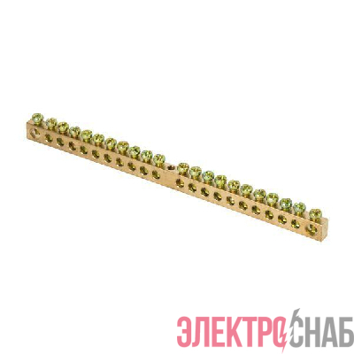 Шина PEN "ноль-земля" 6х9 22 отвер. латунь крепеж по центру PROxima EKF sn0-63-22