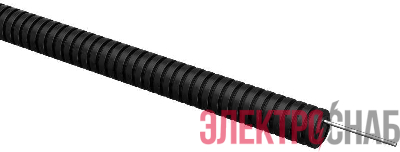 Труба гофрированная ПВХ d16мм с протяжкой черн. (уп.100м) ELASTA IEK ET-TG21-121-016-100-K02