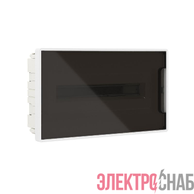 Щиток встраиваемый FRAME 18мод с тонированной дверцей с 2 шинами PEN на 8 и 10 отверст. бел. DKC F18B1WD