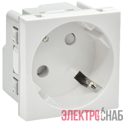 Розетка PRIMER 45град. с заземл. защ. шторки винт. зажим РКС-20-30-П-45 бел. IEK PR-KK40D-RSZH-2-2-45-K01