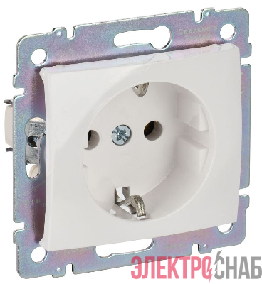 Розетка 1-м СП Valena 16А IP21 2P+E с заземл. немецк. стандарт механизм бел. (DIY-упак.) IEK 694280