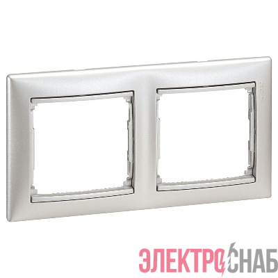 Рамка 2-м Valena горизонт. алюм. (DIY-упак.) IEK 694331
