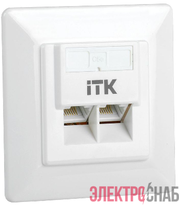 Розетка компьютерная 2-м СП RJ45 кат.5E UTP ITK CS2-1C5EU-2-1