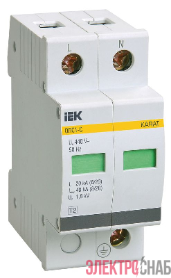 Ограничитель перенапряжения ОПС1-C 2P KARAT IEK MOP20-2-C