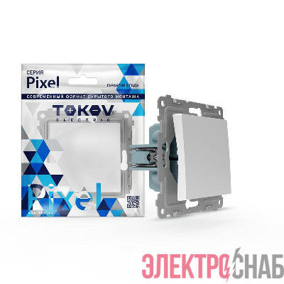 Переключатель 1-кл. СП Pixel IP44 механизм бел. TOKOV ELECTRIC TKE-PX-P1-C01-IP44