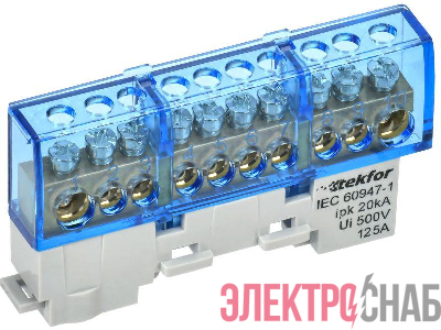 Шина нулевая N изол. на универс. держ. 8х12-10-С TEKFOR IEK TF-NN20-10-KL-K07