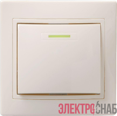 Выключатель 1-кл. СП Кварта 10А IP20 ВС10-1-1-ККм с индикацией крем. IEK EVK11-K33-10-DM