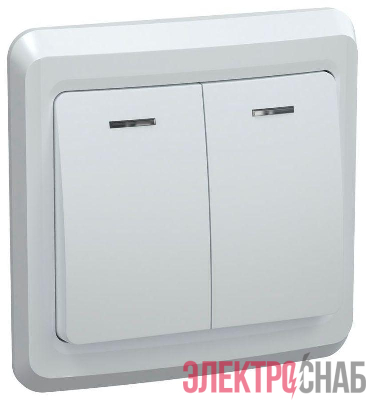 Выключатель 2-кл. СП Вега 10А IP20 ВС10-2-1-ВБ с индикацией бел. GENERICA EVV21-K01-10-DM