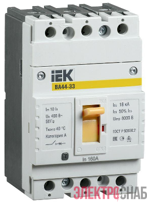 Выключатель автоматический 3п 50А 15кА ВА44 33 IEK SVA4410-3-0050