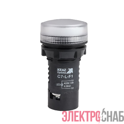 Лампа светодиодная OptiSignal Compact D22 С7-L-F1 бел. 110В AC/DC XB7EV01GP КЭАЗ 362153