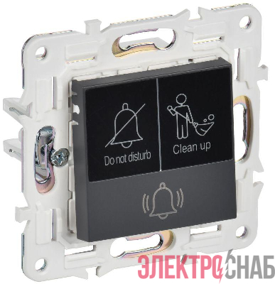 Кнопка звонка SKANDY 10А SK-V17T для отелей с индикацией титан IEK SK-V14-2-10-K48