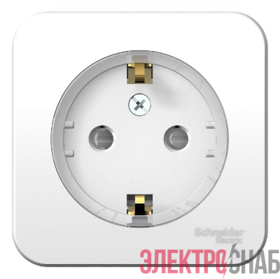 Розетка 1-м ОП Blanca 16А IP20 250В с заземл. защ. шторки с изолир. пластиной (компакт) бел. SE BLNRA111111