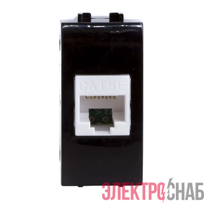 Розетка компьютерная 1-м СП 1мод. Brava RJ45 кат.5E черн. DKC 77654N