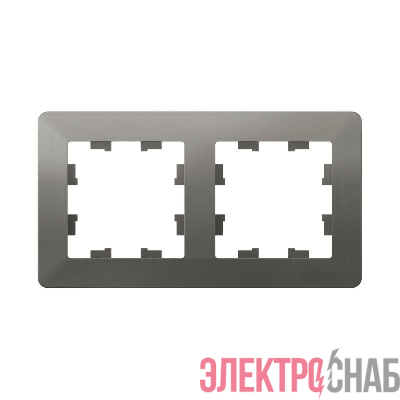 Рамка 2-м AtlasDesign Air сталь/дым. черн. SE ATN220902