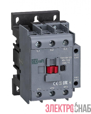 Контактор КМ-102 65А кат. 24В AC 1НО+1НЗ AC-3 AC-4 DEKraft 22325DEK