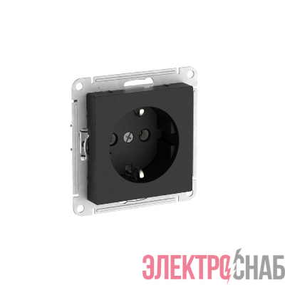 Розетка AtlasDesign 16А с заземл. быстрозажим. клем. механизм карбон SE ATN001043S