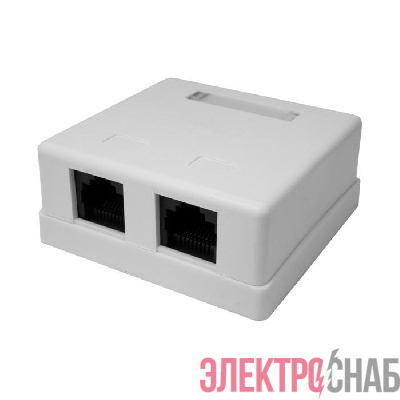 Розетка компьютерная 8P8C RJ-45 UTP кат.5E 2 порта (DIY) SUPRLAN 10-0309-1