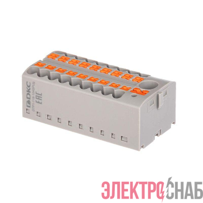 Блок распределительный зажим push-in 1 ввод 6кв.мм 18 точек подключения 25кв.мм красн. DKC DTP1-118-104SPUR
