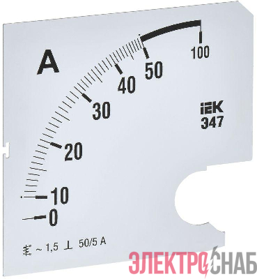 Шкала сменная для амперметра Э47 50/5А-1.5 96х96мм IEK IPA20D-SC-0050