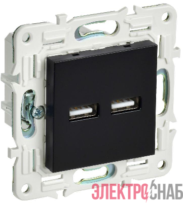 Розетка USB A+A 3.1А SKANDY SK-R15Bl черн. IEK SK-U21-D31-K02