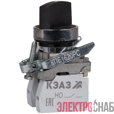 Переключатель КПЕ1620РС 2но+0нз ручка фикс 2поз IP65черн. КЭАЗ 248265