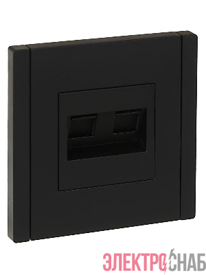 Розетка компьютерная 2-м RJ45 кат.6 FORTE&PIANO FP134 черн. IEK FP-K20-2-K02