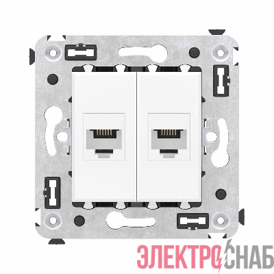 Розетка телефонная 2-м СП Avanti "Белое облако" RJ12 без шторок механизм DKC 4400614