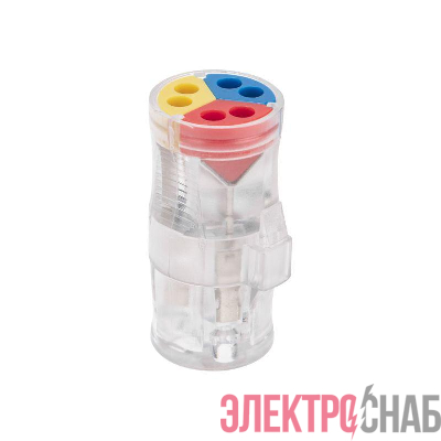 Экспресс-Клемма СМК 2273-2x3R проходная разъемная 3 полюса 3х2-проводная 0.5-2.5кв.мм (уп.50шт) Rexant 07-5244