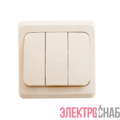 Выключатель 3-кл. СП Этюд 10А IP20 крем. SE BC10-003K