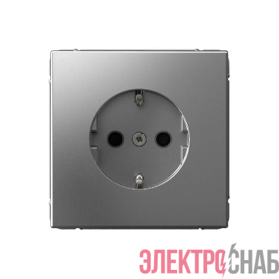 Розетка ArtGallery 16А с заземл. со шторками быстрозажим. клем. механизм сталь SE GAL000945S