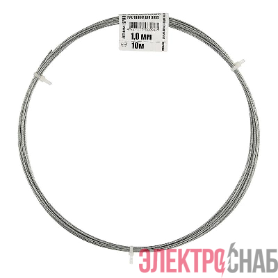 Трос для растяжки 1.0мм DIN 3055 стальной (уп.10м) Tech-Krep/Zitar 127839