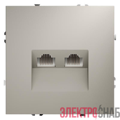 Розетка компьютерная 2-м СП S70 RJ45 + RJ45 кат.6 механизм кашемир Voltum VLS060203