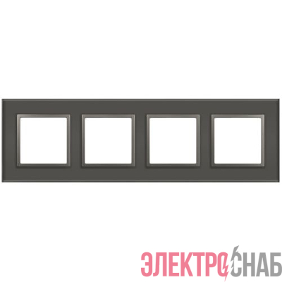 Рамка 4-м Elegance 14-5104-16 для розеток и выключателей стекло титан Эра Б0065839