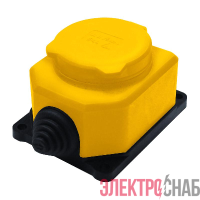 Розетка настенная 1ф с заглушкой компакт каучук желт. Universal 3085