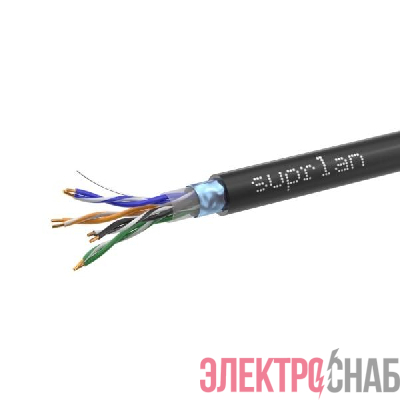 Кабель витая пара F/UTP кат.5E 4х2х24AWG solid Cu PE Outdoor Standard черн. (м) SUPRLAN 01-1028-1