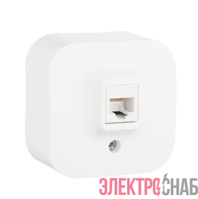 Розетка компьютерная 1-м ОП Quteo RJ45 кат.5E UTP бел. Leg 782224