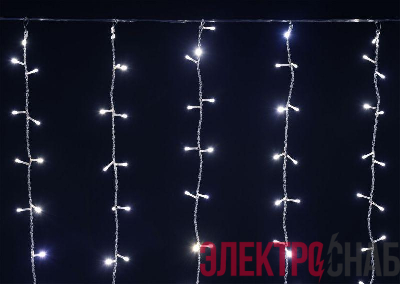 Гирлянда "Занавес" 1.5х1.5м 160LED бел. IP20 провод прозр. 230В транзит IEK LGDB201-2-160-L1-T-S-20