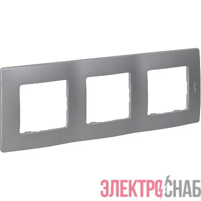 Рамка 3-м СП Etika IP20 алюм. IEK 672553