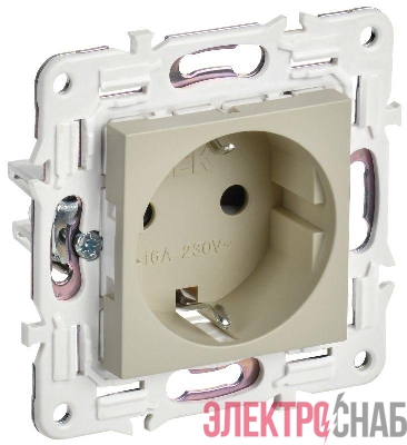 Розетка SKANDY 16А с заземл. без защ. шторок SK-R05B беж. IEK SK-R11-16-K10