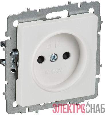 Розетка BRITE РСш10-2-БрАБ 10А без заземл. с защ. шторками механизм арктич. бел. IEK BR-R13-10-K91