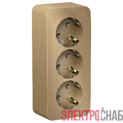 Розетка 3-м ОП Blanca 16А IP20 250В с заземл. без защ. шторок с изолир. пластиной титан SE BLNRA010314