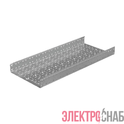 Лоток листовой перфорированный 500х100 L3000 сталь 1мм &quot;Быстрый монтаж ПЛЮС&quot; LPplus100-500-1.0-3000 оцинк. КМ PL0284
