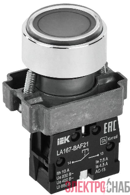 Кнопка LA167-BAF21 d22мм 1НО черн. KARAT IEK BBT20-BAF21-1-22-67-K02