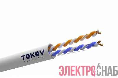 Кабель витая пара U/UTP 2х2х24AWG кат.5E PVC indoor 305м (м) TOKOV ELECTRIC TKE-C06-U22-5E-305-PVC