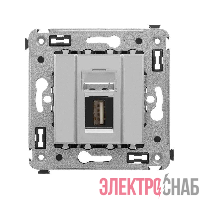 Розетка USB 2.0 1-м СП Avanti "Закаленная сталь" тип А-А DKC 4404403