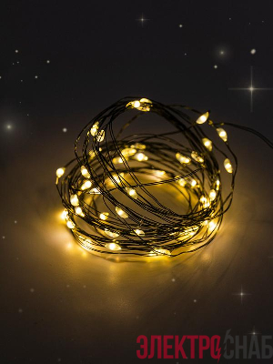 Гирлянда &amp;quot;Роса&amp;quot; DC-G06-120Y 120 microLED 12.1м. 8реж. 3хAA желт. ФАZА 5059634