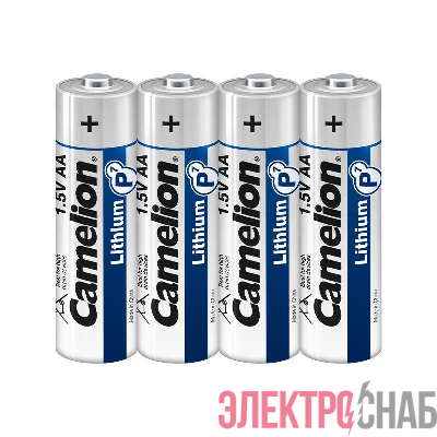 Элемент питания литиевый АА/FR6 Lithium SP4 FR6-SP4 батарейка 1.5В (уп.4шт) Camelion 15243